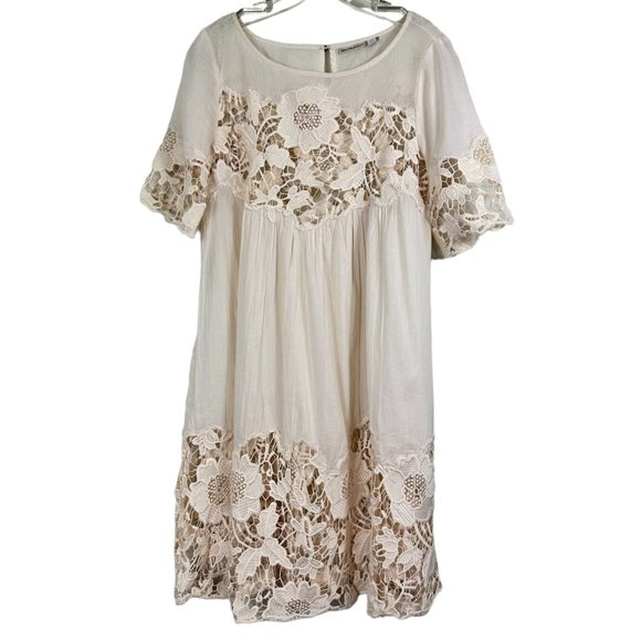 Anthrolopogie Holding Horses Magnolia Lace Ivory Dress Size 0 - Picture 4 of 15
